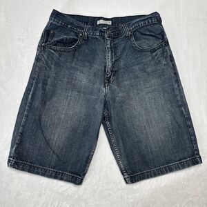 Vintage Route 66 Jorts Baggy Denim Shorts 36 Y2K Cross Pocket Design